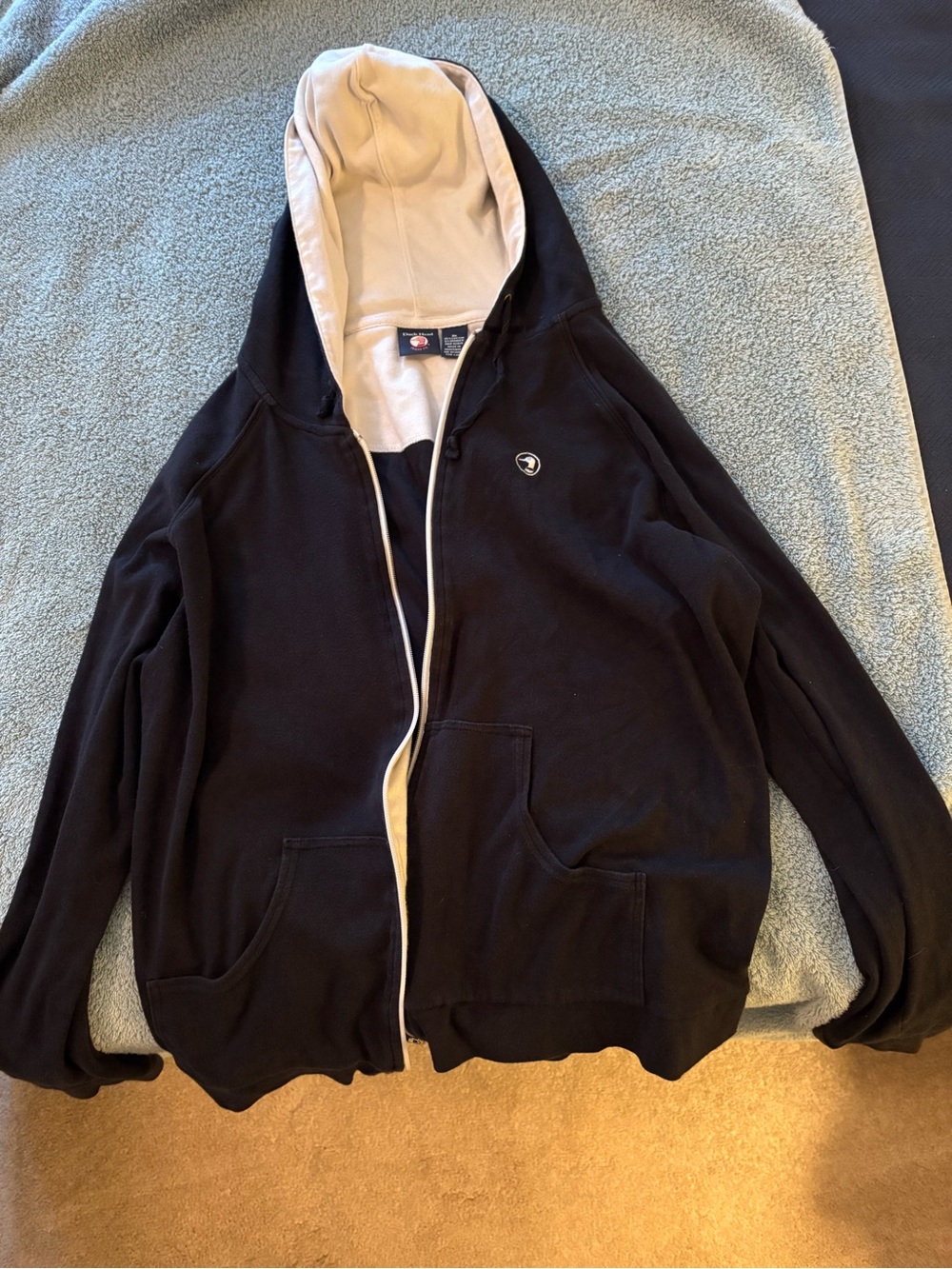 Duckhead Vintage Black Zip-Up Hoodie with Cream Lining